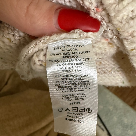 LOFT Women's Speckled Knit Sweater Cozy Neutral Pullover Casual Size M - Picture 3 of 4